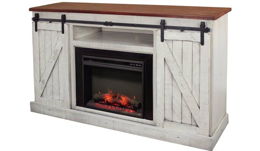 Tall Fireplace TV Console